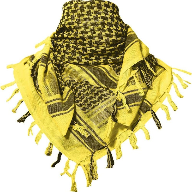 SHOPUKASA Cotton Shemagh Tactical Military Scarf Palestine Scarf Keffiyeh Head Neck Wrap gifts for Men & Women + Paper Bag - Image 1